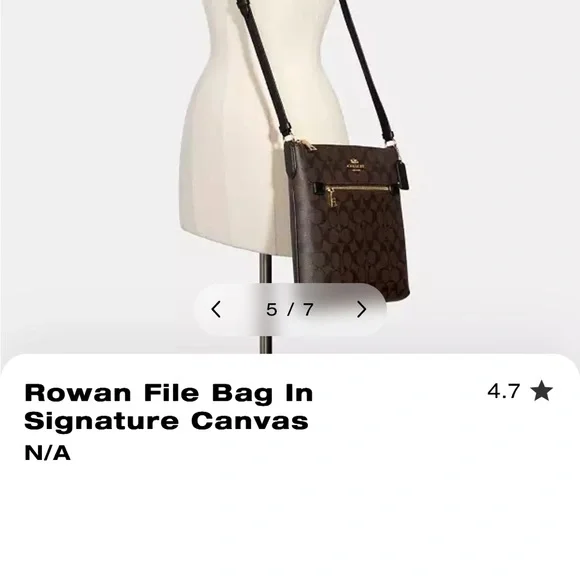 Authentic COACH Rowan File Bag In Signature Canvas 
-Crossbody Bag - Picture 8 of 10